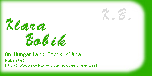 klara bobik business card